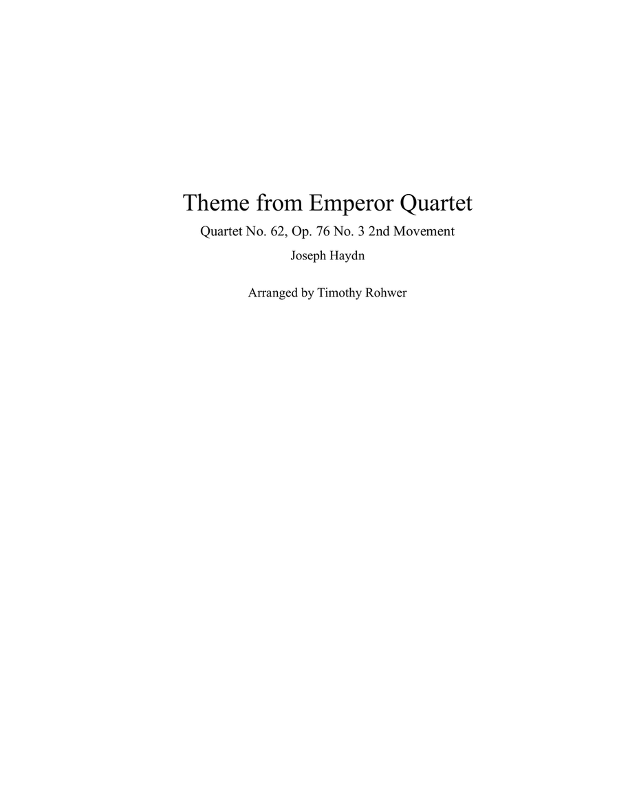 Emperor Quartet Theme String Quartet scores gallery preview page 1