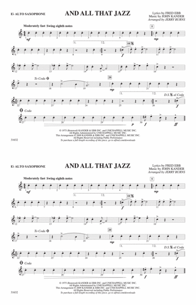 And All That Jazz (from Chicago): E-flat Alto Saxophone