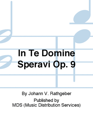 Book cover for In te Domine speravi op. 9