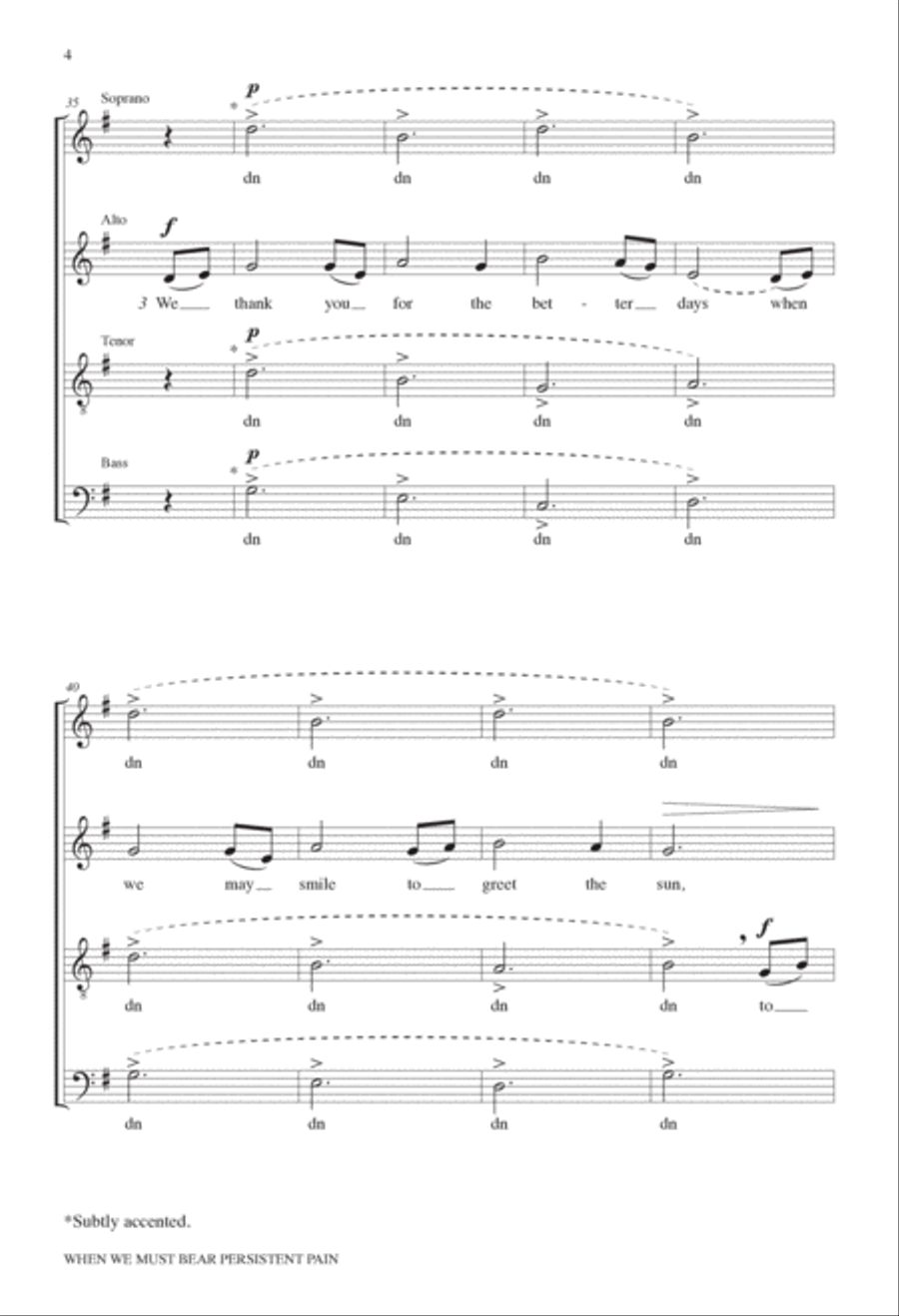When We Must Bear Persistent Pain 4-Part scores gallery preview page 4