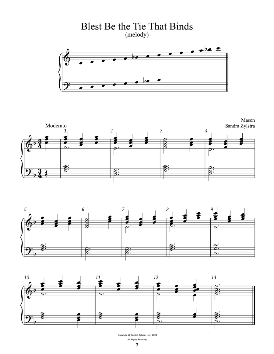 Beginner Handbell Hymns -Book 2 (3 octave handbells) 3-Octaves scores gallery preview page 6