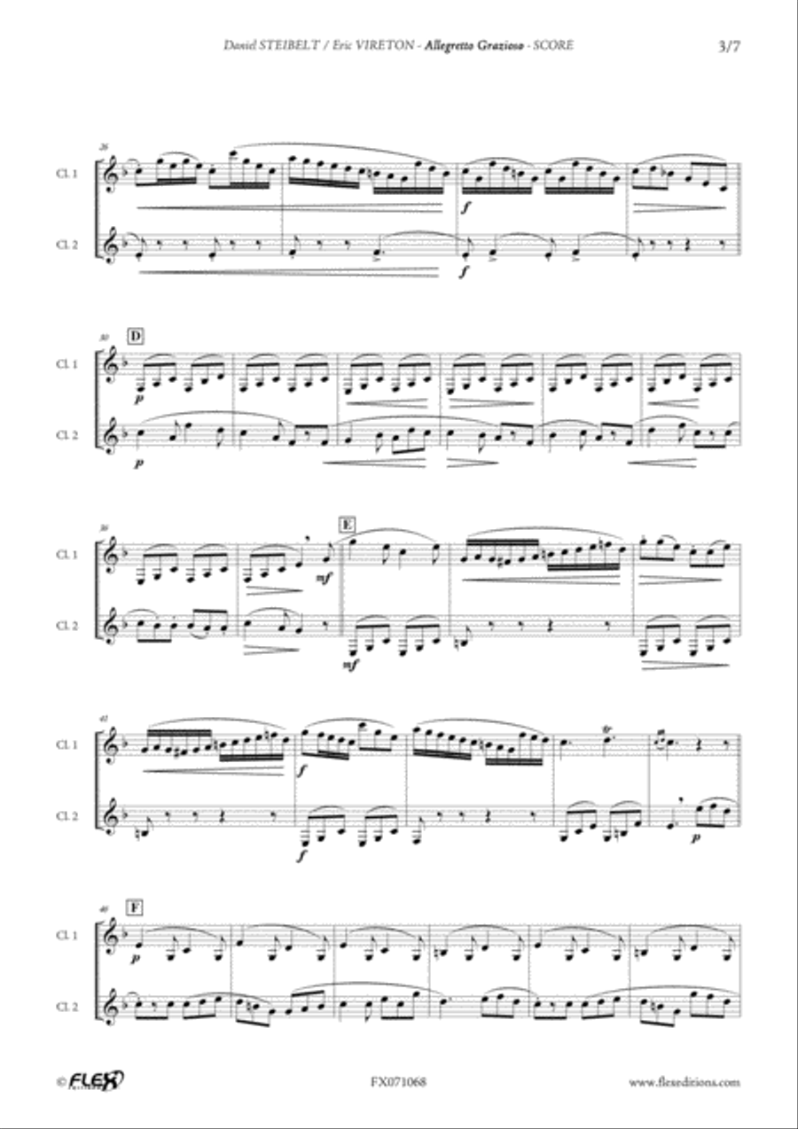 Allegretto grazioso Allegretto grazioso Clarinet Duet scores gallery preview page 3