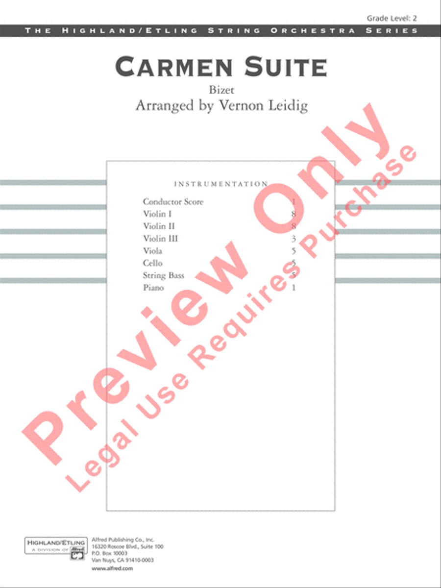 Carmen Suite String Orchestra scores gallery preview page 2
