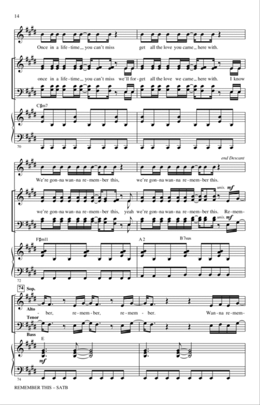 Remember This (arr. Roger Emerson) 4-Part scores gallery preview page 13
