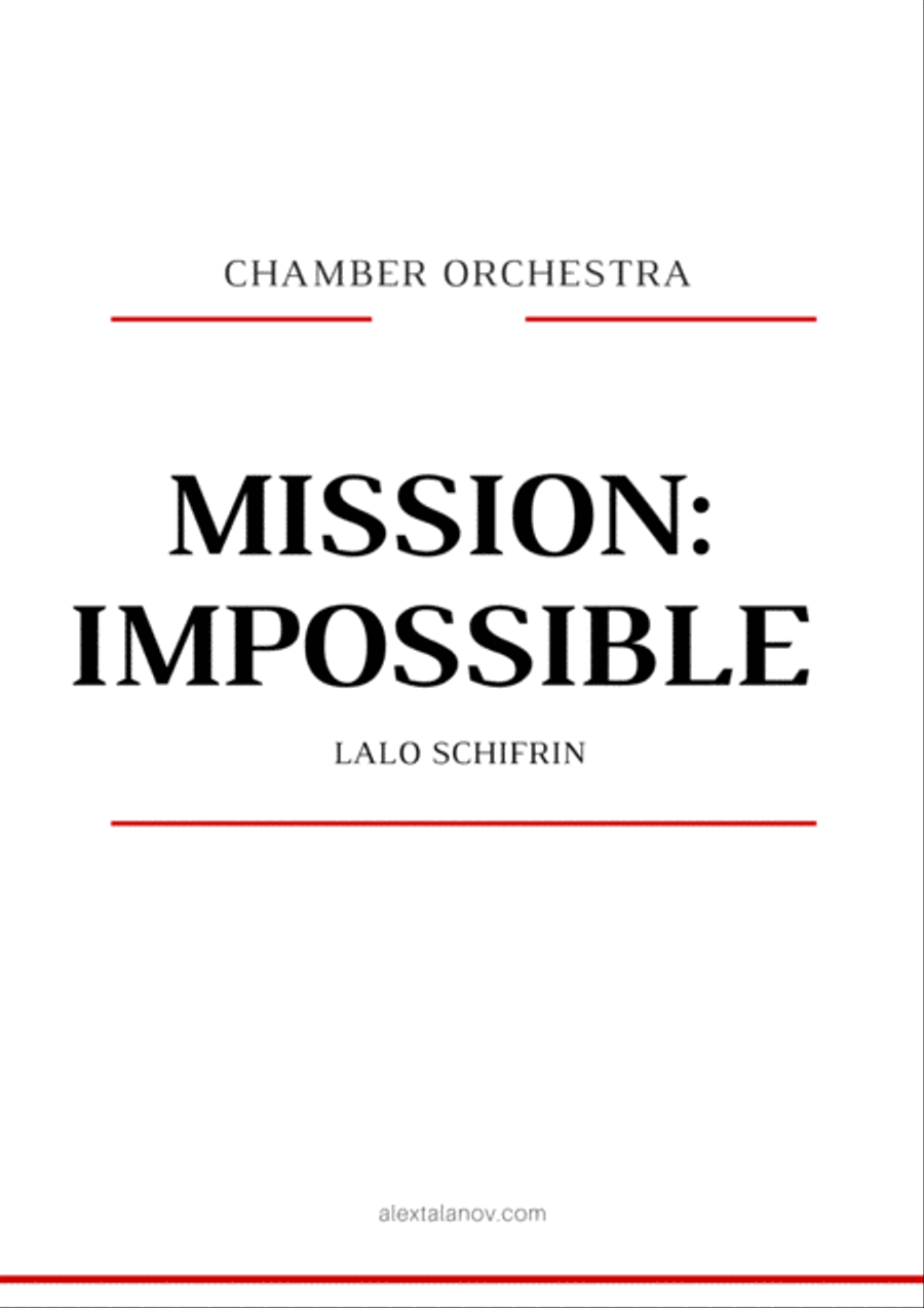 Mission: Impossible Theme from the Paramount Television Series MISSION: IMPOSSIBLE Chamber Orchestra scores gallery preview page 1