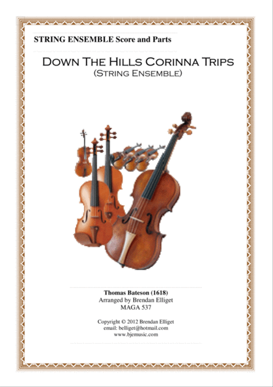 Down The Hills Corinna Trips String Ensemble Score and Parts PDF String Orchestra scores gallery preview page 1