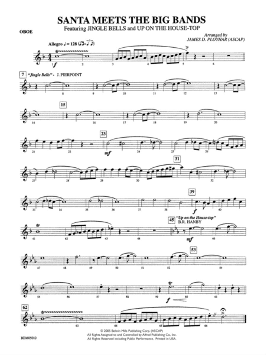 Santa Meets the Big Bands: Oboe Concert Band scores gallery preview page 1