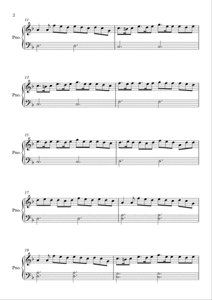 Last Of The Mohicans (main Theme) Easy Piano scores gallery preview page 2