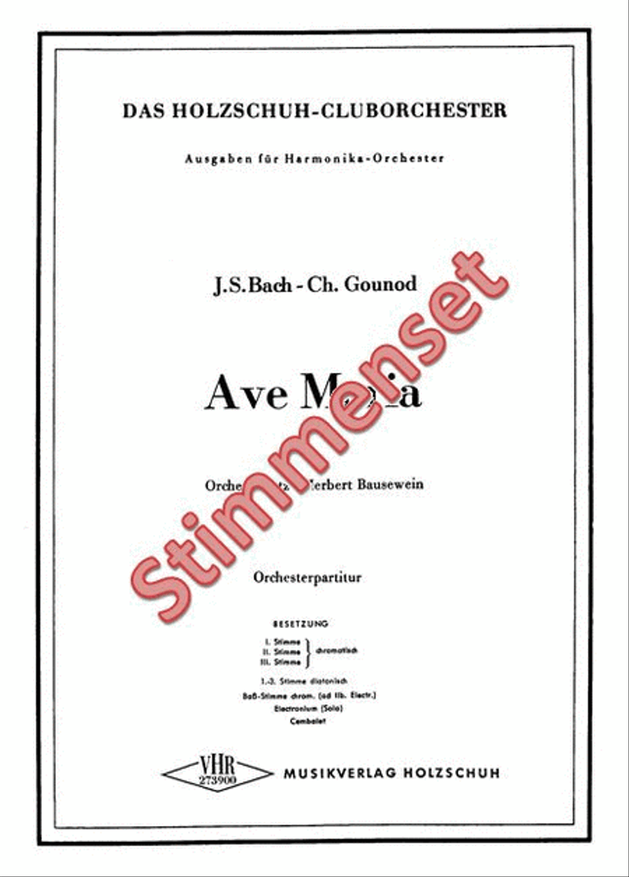 Ave Maria (Meditation) Accordion Orchestra scores gallery preview page 1