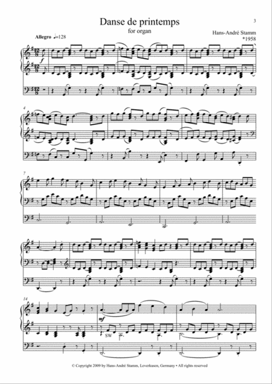Danse de Printemps for organ Organ Solo scores gallery preview page 3