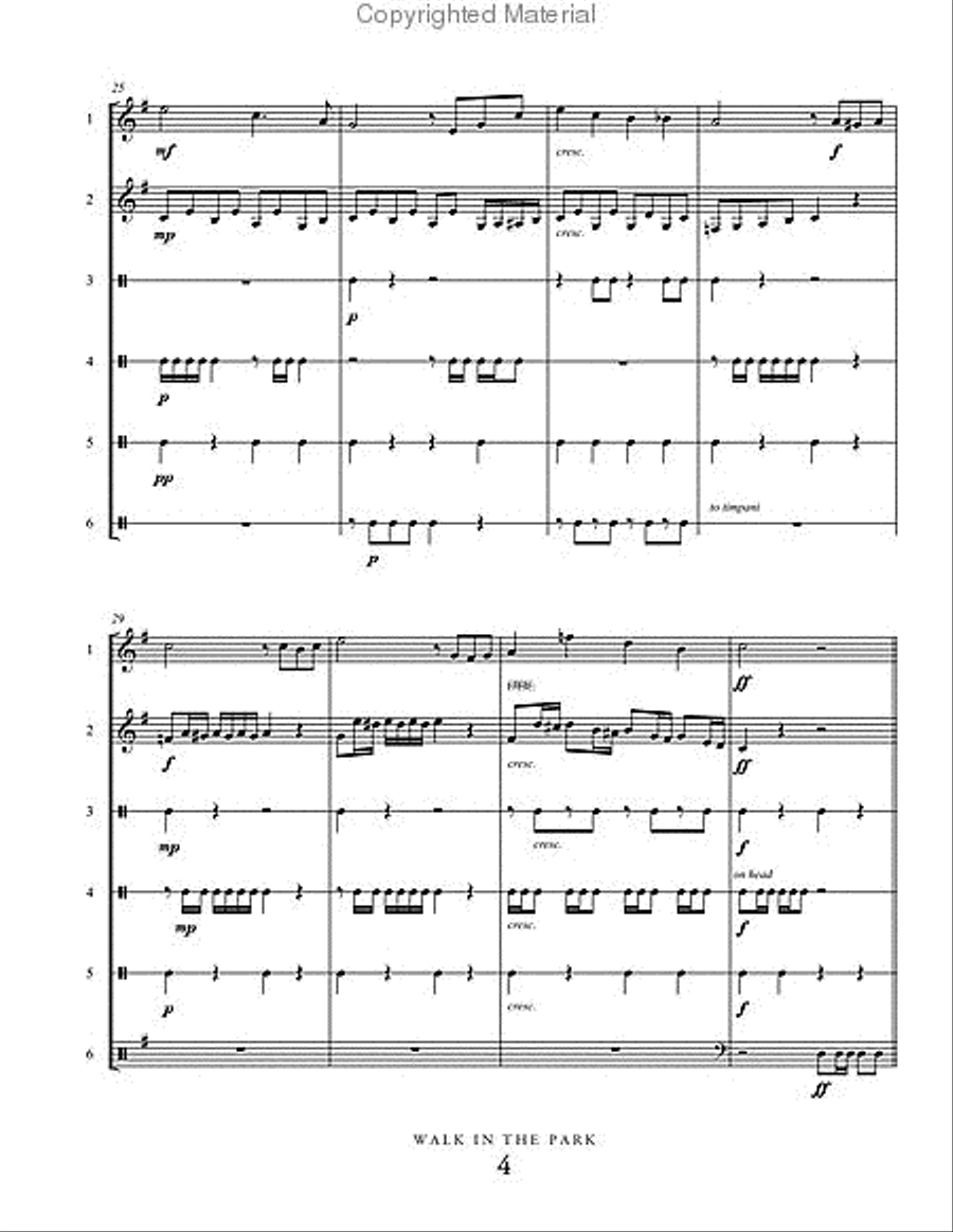 Walk in the Park Walk in the Park Percussion Ensemble scores gallery preview page 5