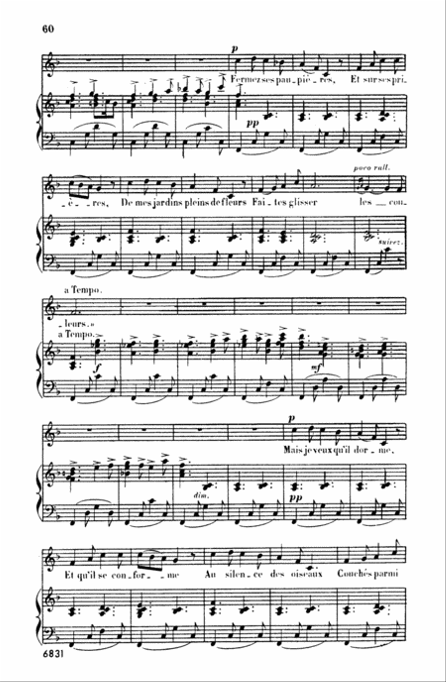 Bizet: Twenty Melodies-- Soprano or Tenor (French) Voice scores gallery preview page 3