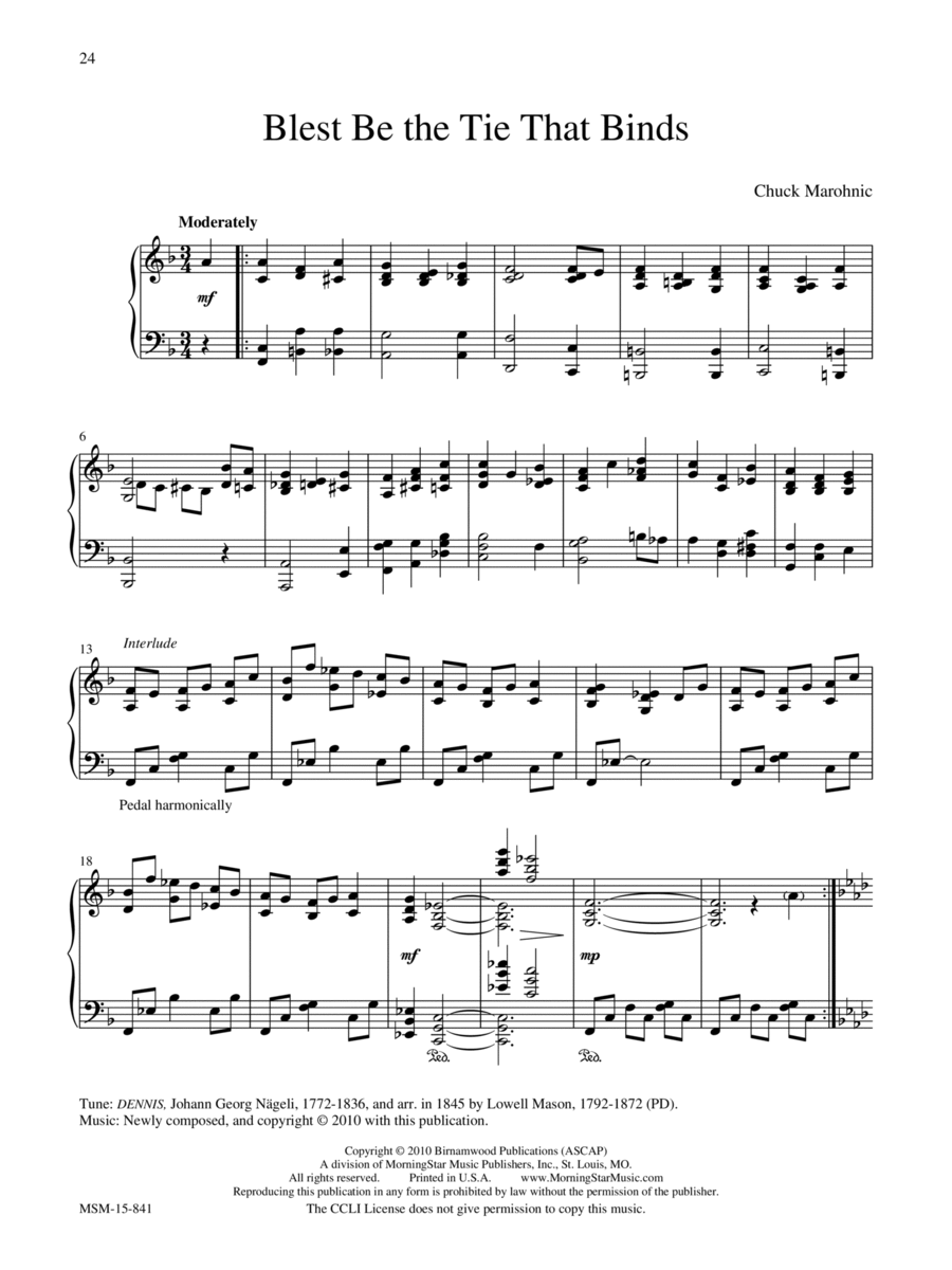 Blest Be the Tie That Binds Piano Solo scores gallery preview page 1