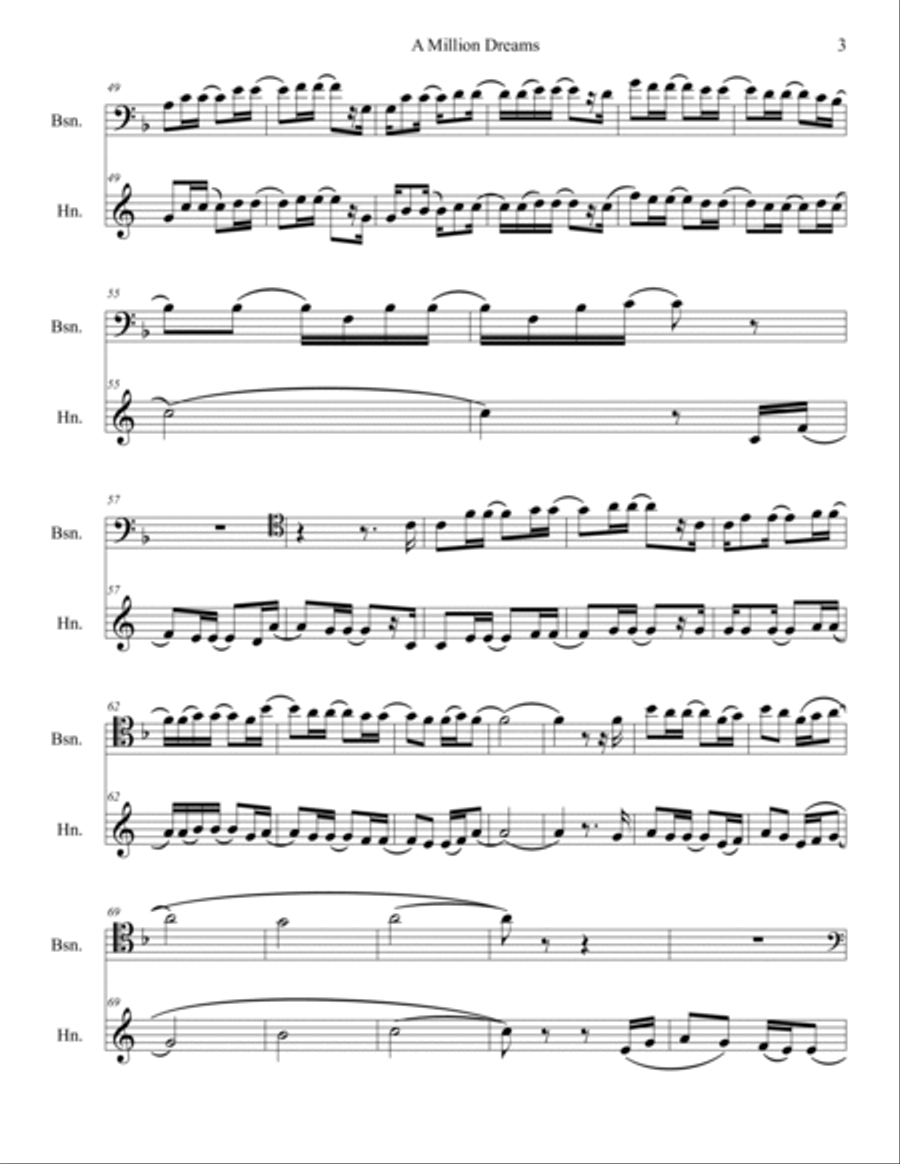 A Million Dreams Woodwind Duet scores gallery preview page 3