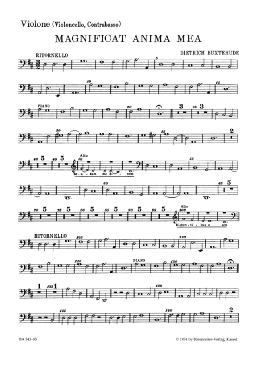 Magnificat anima mea BuxWV-Anh 1 Double Bass scores gallery preview page 1