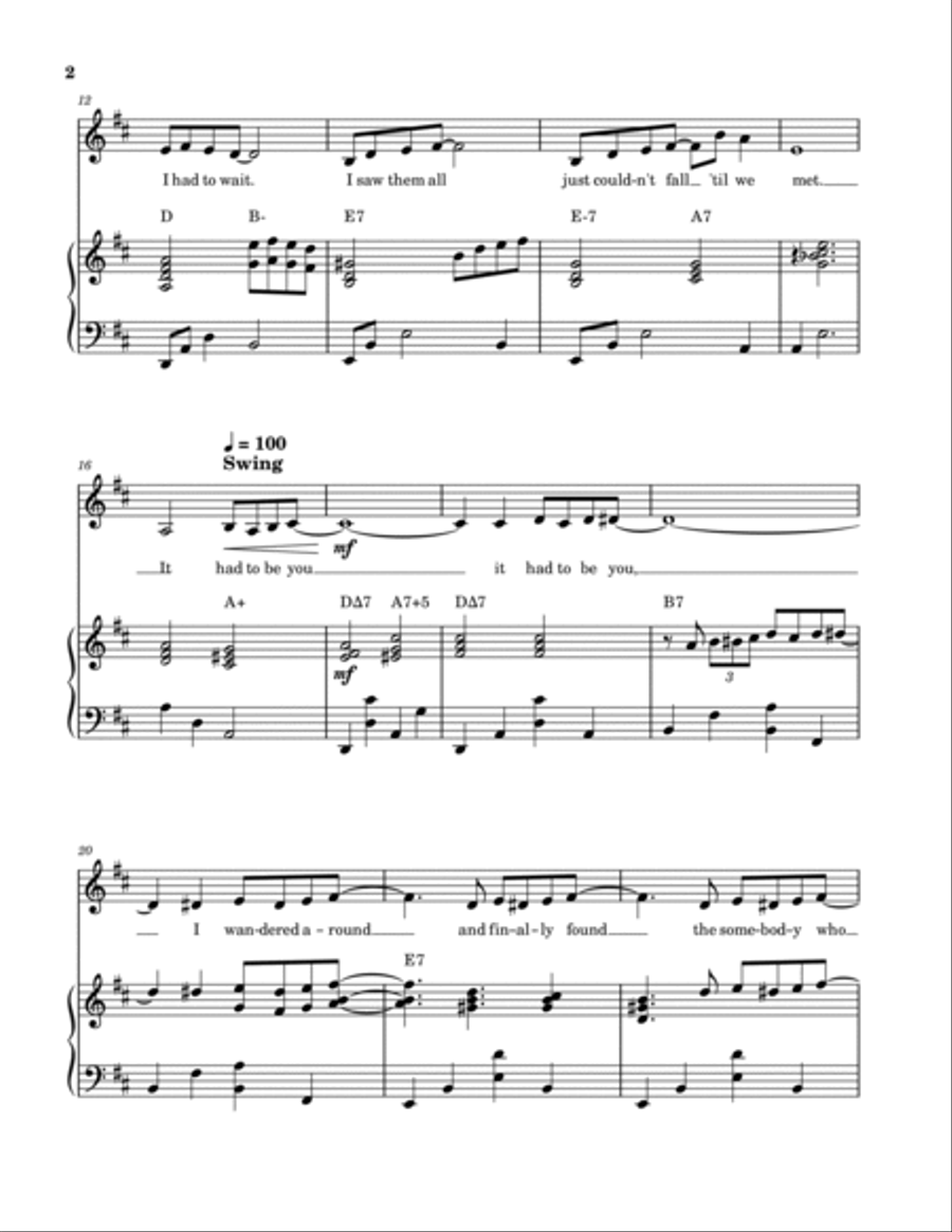 It Had To Be You (Voice and Piano) Voice Solo scores gallery preview page 2