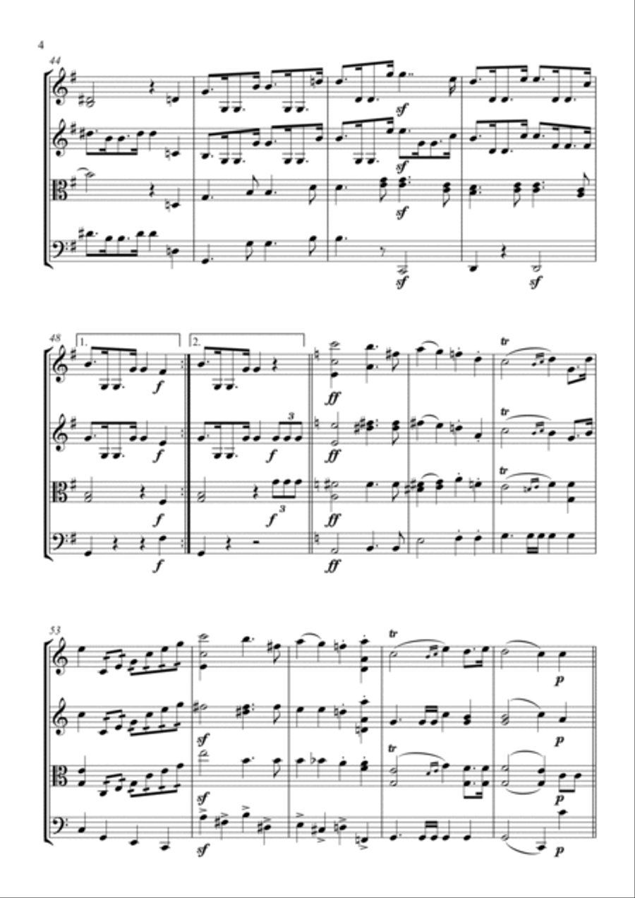 Wedding March from A Midsummer Night's Dream for String Quartet String Quartet scores gallery preview page 4