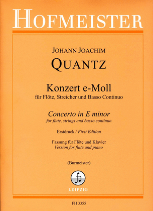 Konzert e-Moll (QV 5:113) fur Flote, Streicher und B.c. / KlA