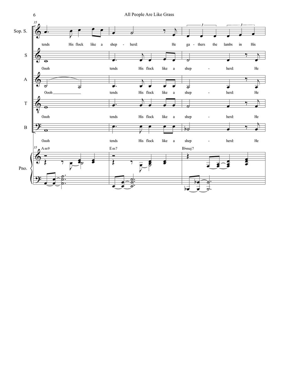 All People Are Like Grass 4-Part scores gallery preview page 6