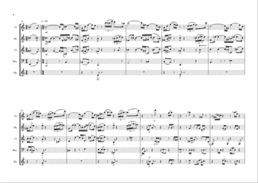 Yazzir II for Wind Quintet Woodwind Quintet scores gallery preview page 6