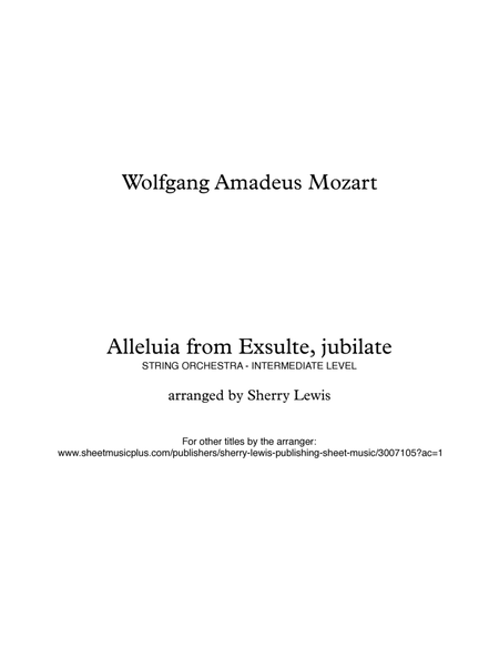 ALLELUIA from Exsulte, jubilate K 165 String Quartet, Intermediate Level for 2 violins, viola and ce image number null