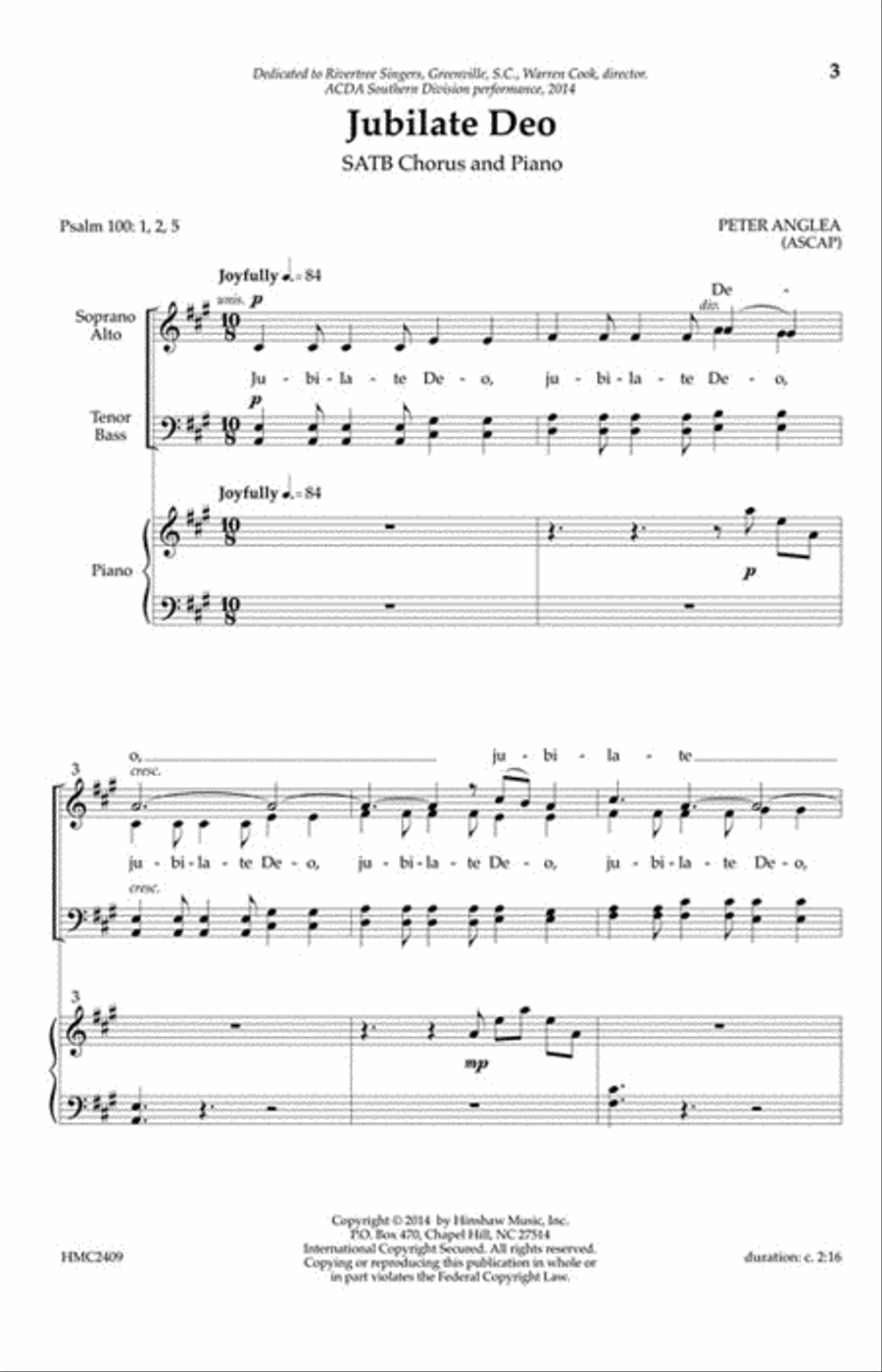 Jubilate Deo 4-Part scores gallery preview page 2