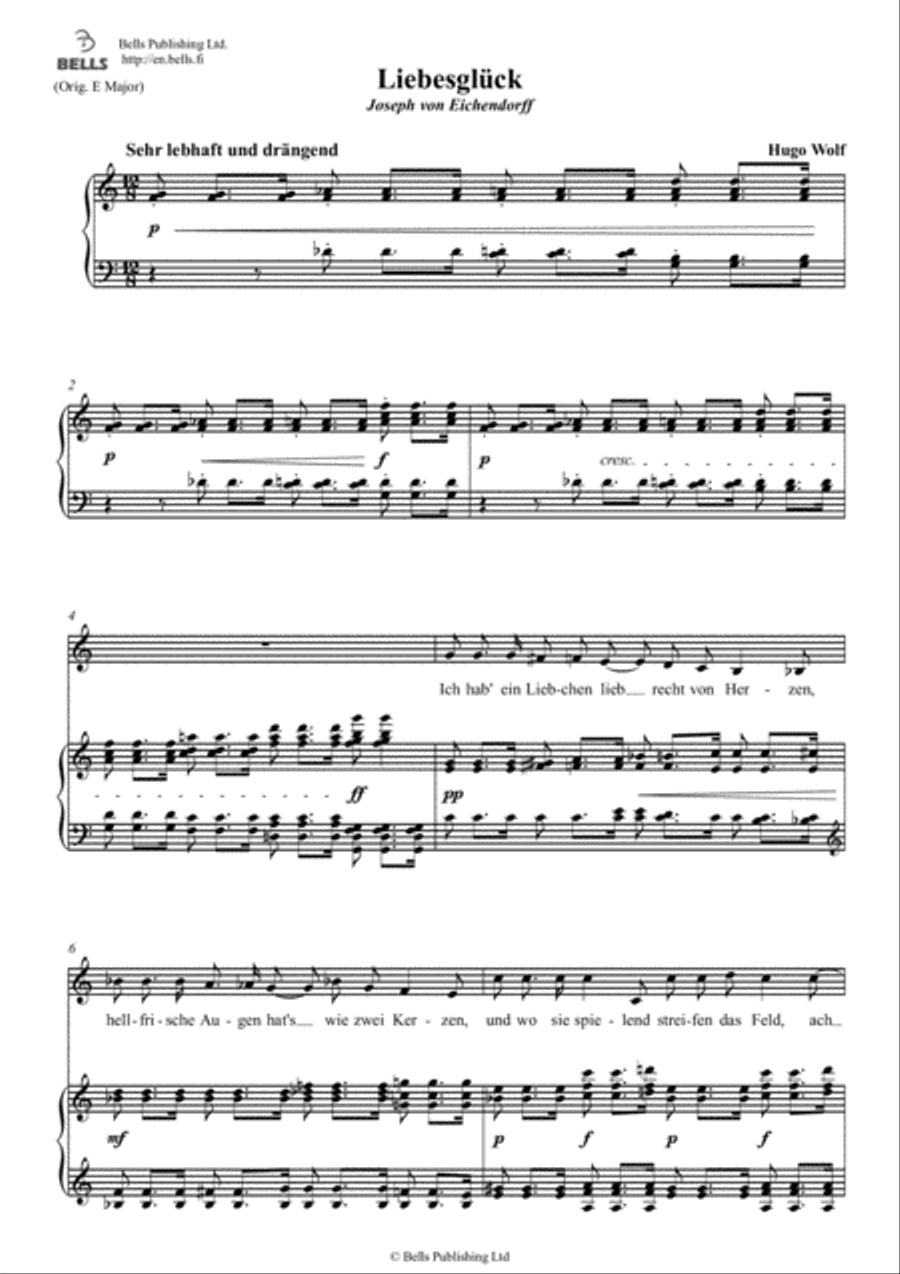 Liebesgluck (C Major) Voice Solo scores gallery preview page 1