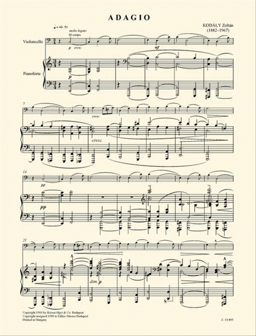Adagio for Violoncello and Piano Piano Accompaniment scores gallery preview page 2