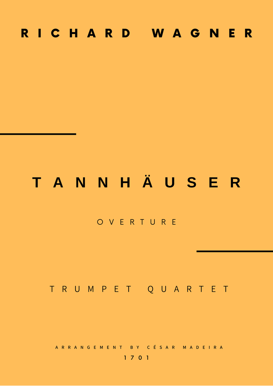 Tannhäuser (Overture) - Trumpet Quartet (Full Score) - Score Only Brass Quartet scores gallery preview page 1