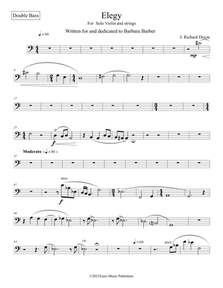 "Elegy" for Solo Violin and string orchestra/Double Bass Part