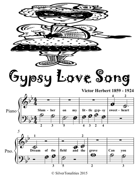 Gypsy Love Song Beginner Piano Sheet Music 2nd Edition