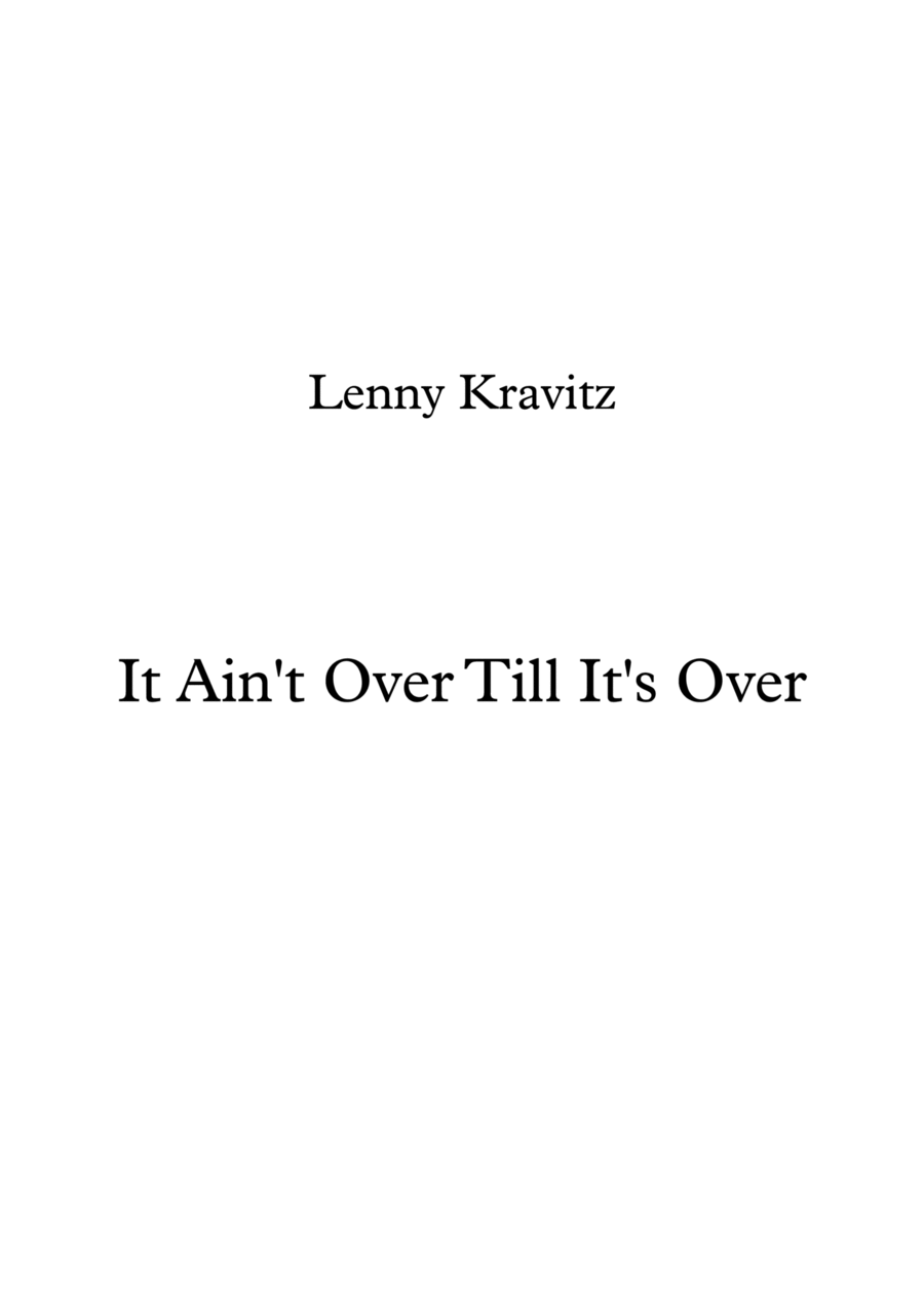 It Ain't Over 'til It's Over String Quartet scores gallery preview page 1