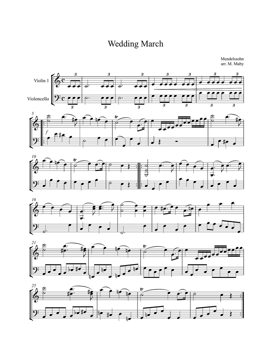 Wedding Collection for Violin & Cello Duet String Duet scores gallery preview page 3