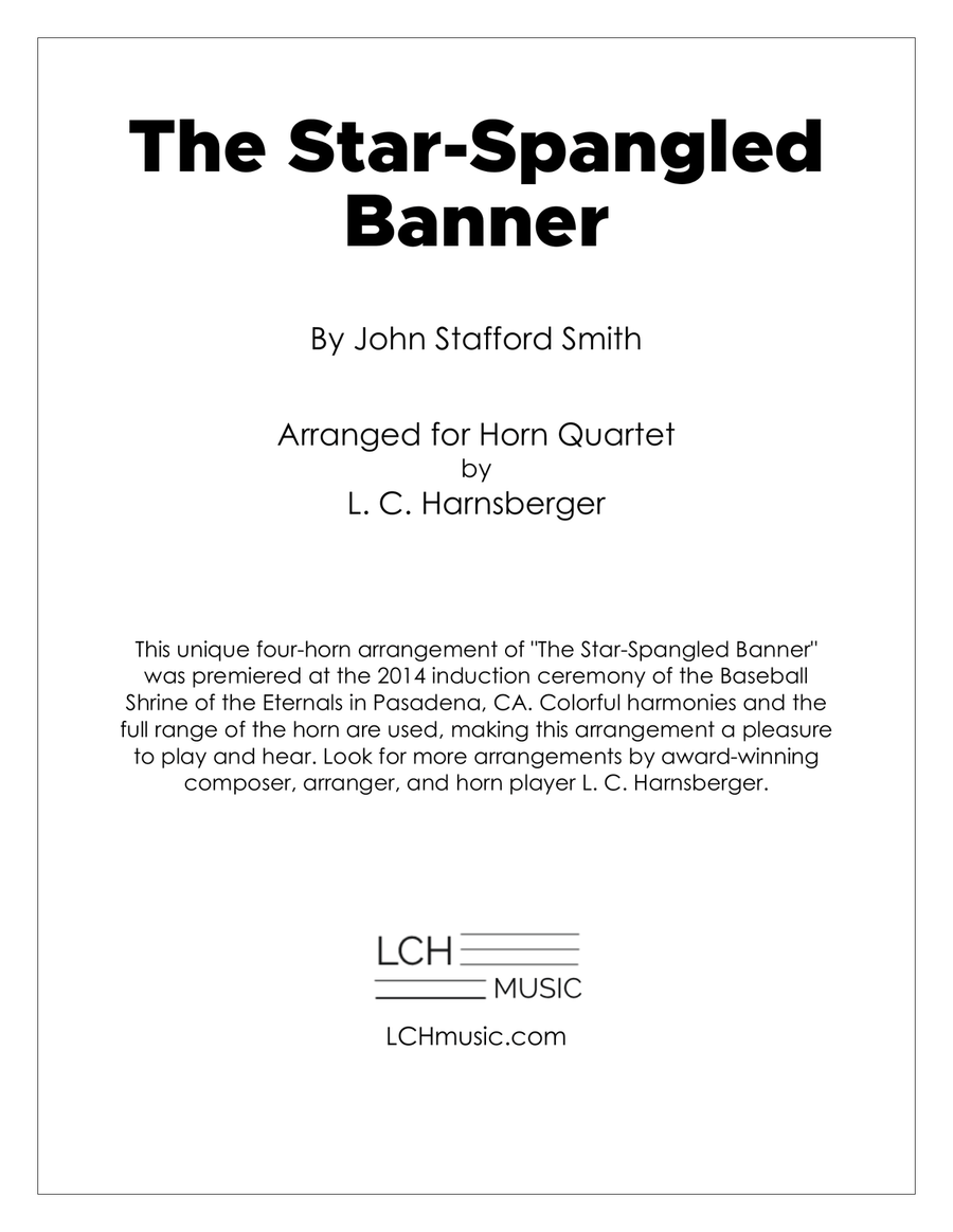 Book cover for The Star Spangled Banner for Horn Quartet