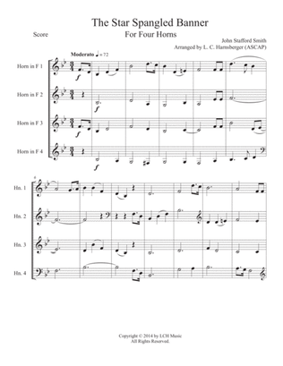 The Star Spangled Banner for Horn Quartet