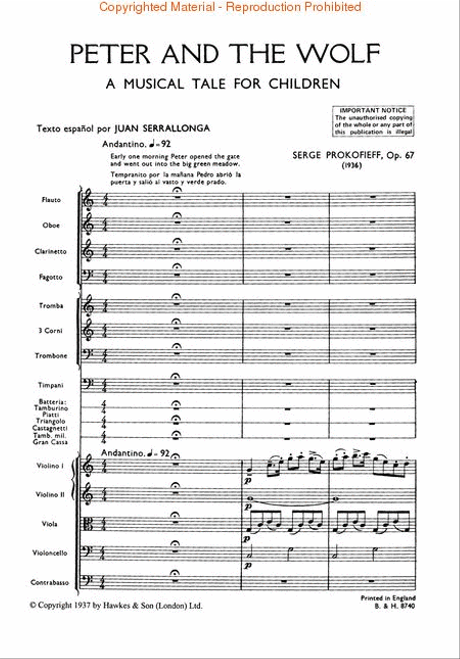 Peter and the Wolf, Op. 67 Orchestra scores gallery preview page 2