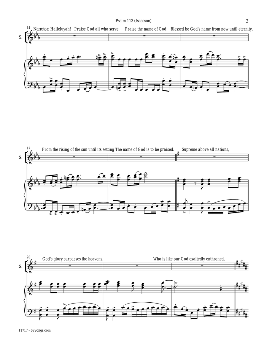 Psalm 113 (Hal'luyah) 4-Part scores gallery preview page 3