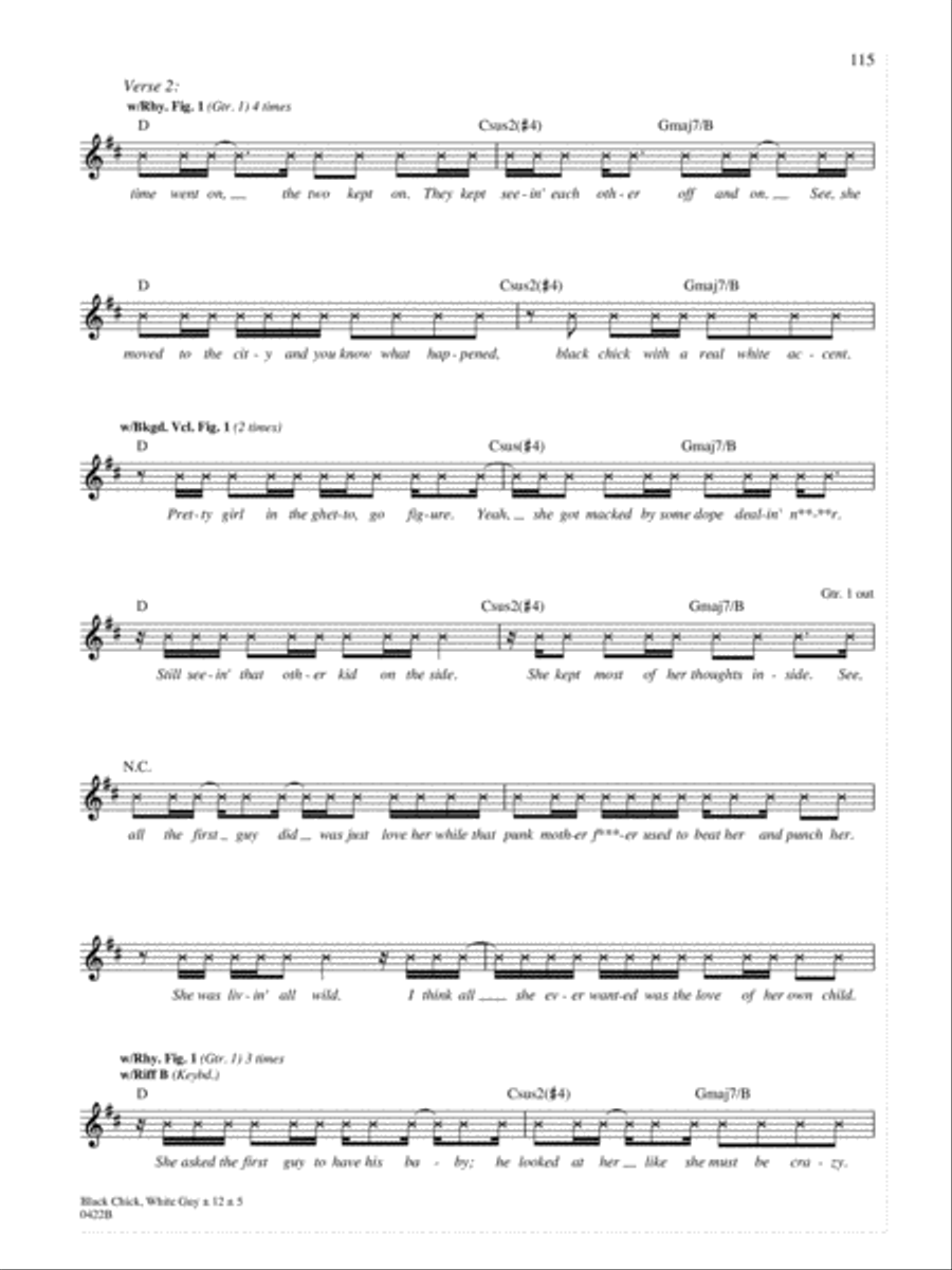 Black Chick, White Guy Black Chick, White Guy Guitar Tablature scores gallery preview page 5
