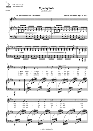 Book cover for Myrskylintu, Op. 30 No. 4 (Original key. C-sharp minor)