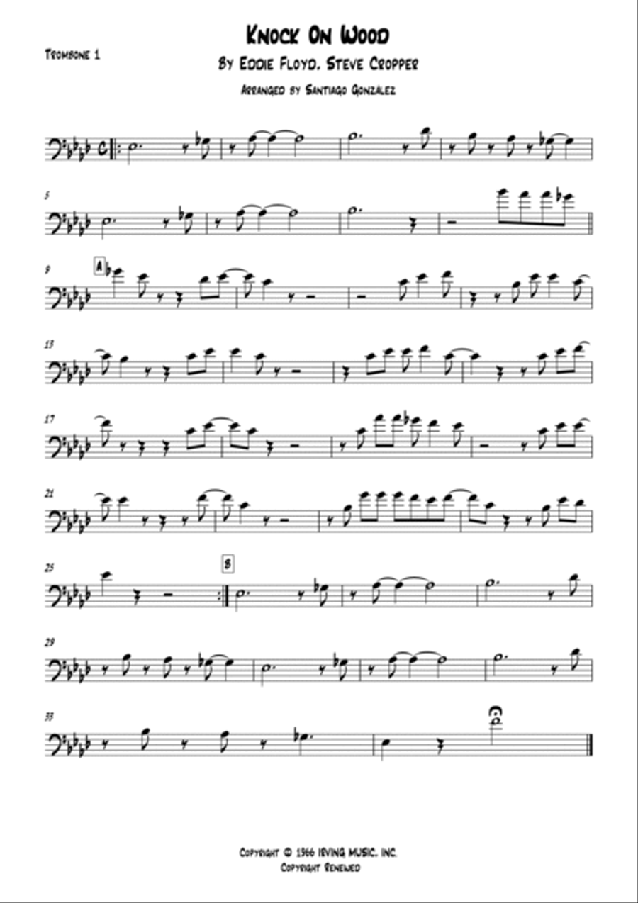 Knock On Wood Knock On Wood Trombone scores gallery preview page 6