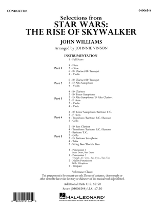 Book cover for Selections from Star Wars: The Rise of Skywalker - Conductor Score (Full Score)