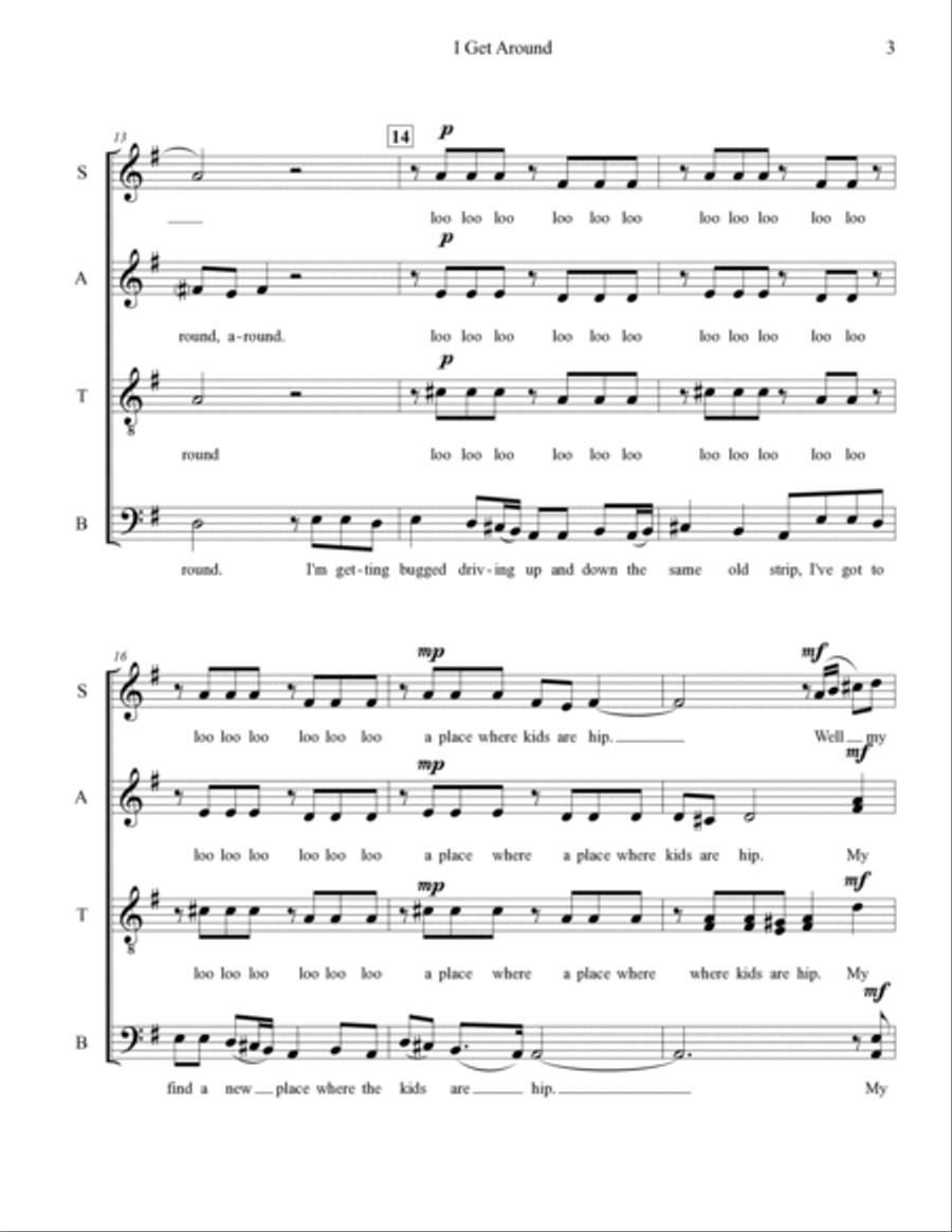 I Get Around 4-Part scores gallery preview page 3