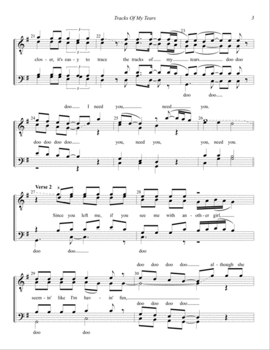 The Tracks Of My Tears TTBB scores gallery preview page 3