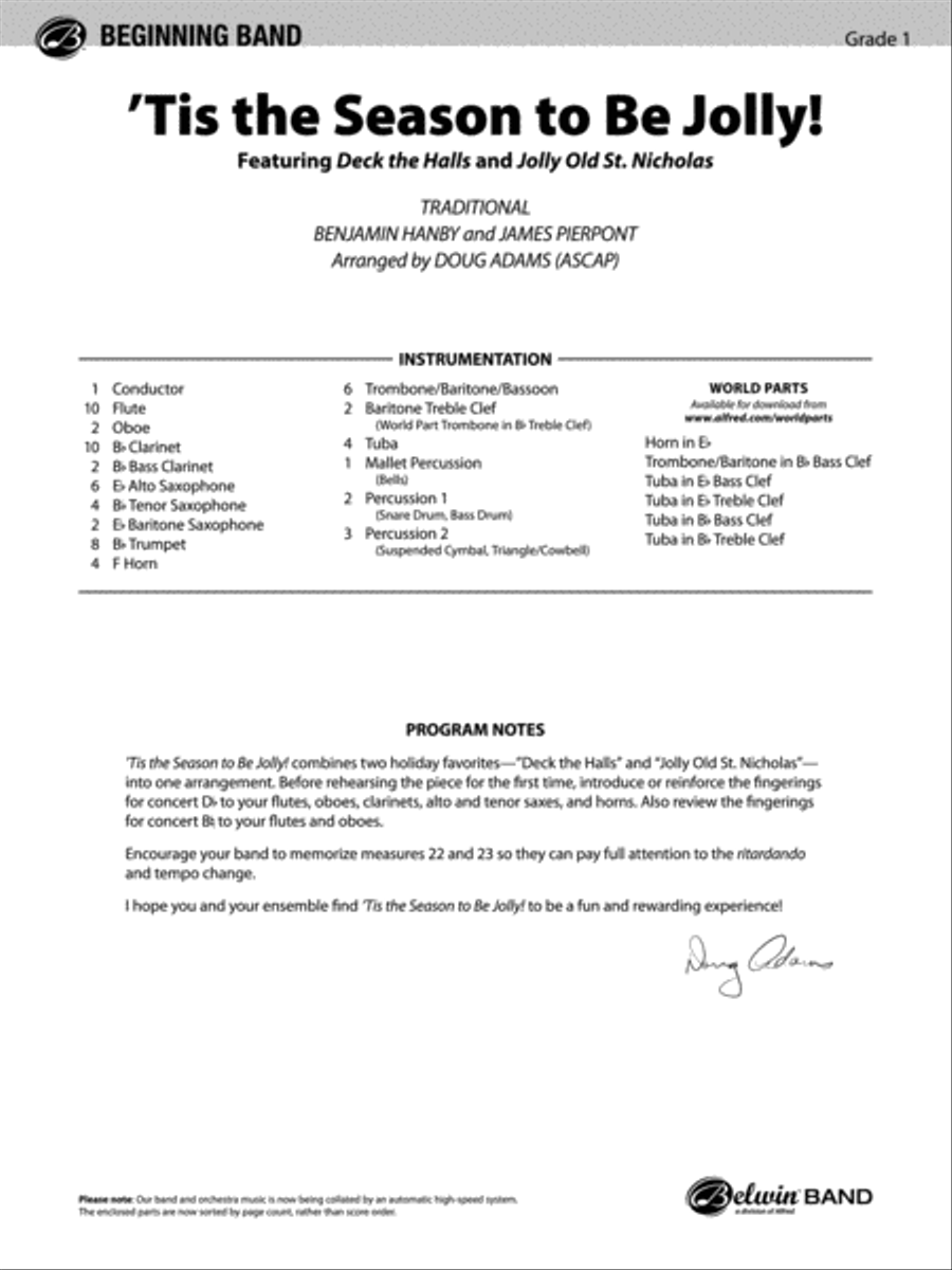 'Tis the Season to Be Jolly!: Score Concert Band scores gallery preview page 1
