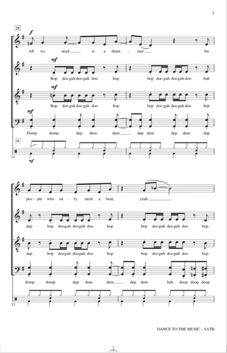 Dance To The Music (arr. Paul Langford) 4-Part scores gallery preview page 6
