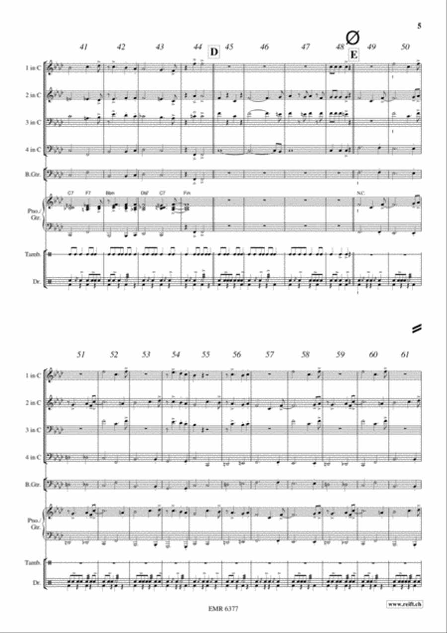 King's Blues March Brass Ensemble scores gallery preview page 6