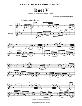 WF Bach: Duet No. 5 for Violin Duo