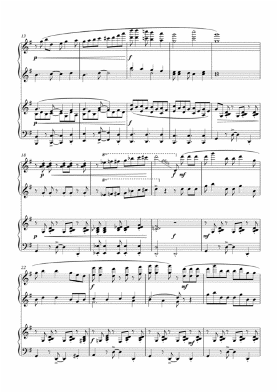 King Wenceslas Rumba, fun Christmas carol variation for piano duet by Simon Peberdy 1 Piano, 4-Hands scores gallery preview page 3