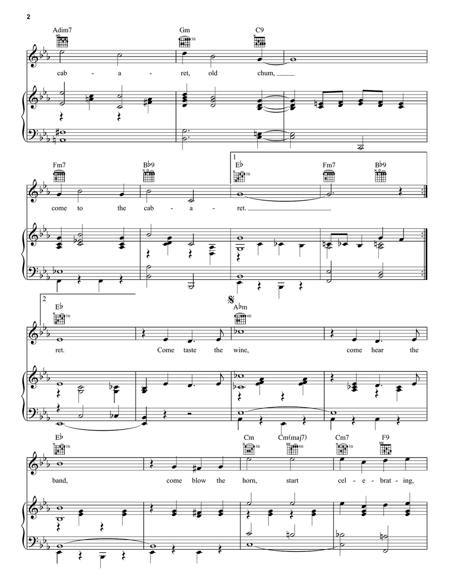 Cabaret Piano, Vocal, Guitar scores gallery preview page 2