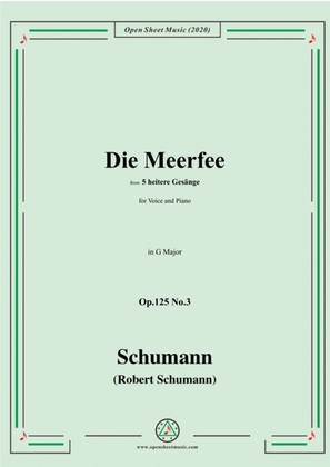 Book cover for Schumann-Die Meerfee Op.125 No.3,in G Major,for Voice and Piano